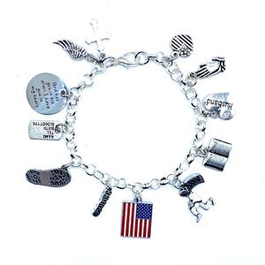 Military Memorial Charm Bracelet Personalized